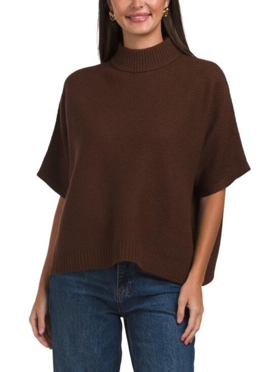 Tahari Sweaters - TAHARI Extrafine Merino Wool Pull Over Mock Neck Sweater